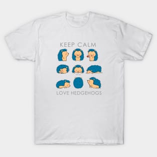 Life of Cute Blue Hedgehogs T-Shirt for animal lovers T-Shirt